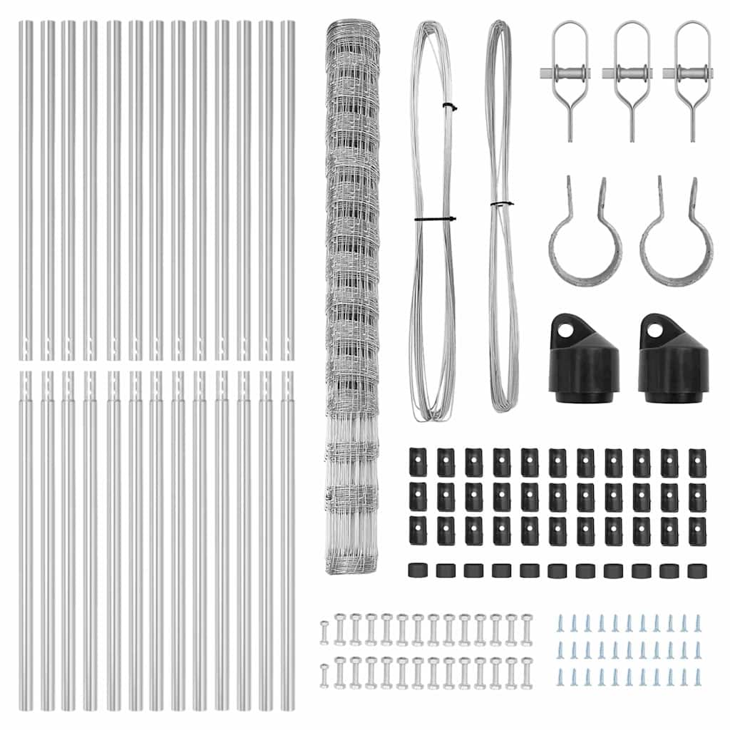 Wildzaun Silber 25 x 1,6 m Verzinkter Stahl
